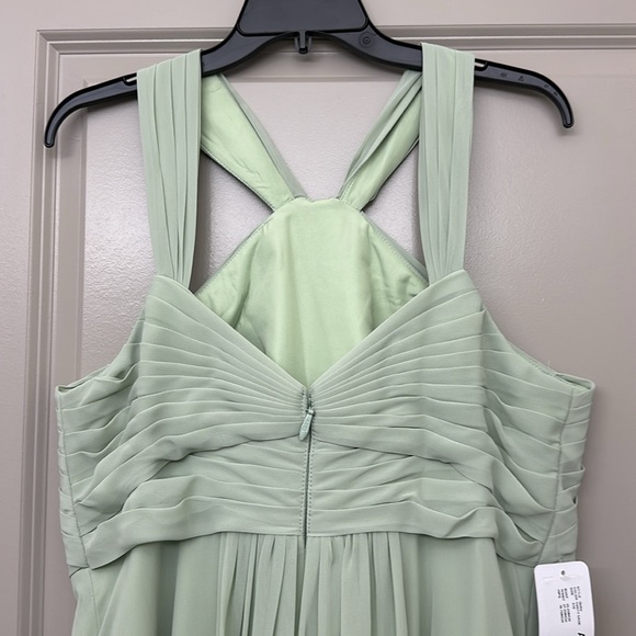 Dusty sage Azazie floor length gown - Picture 7 of 9